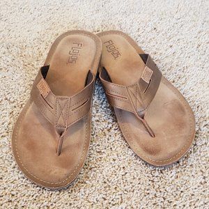 Men's Flojos Brown Leather Sandals